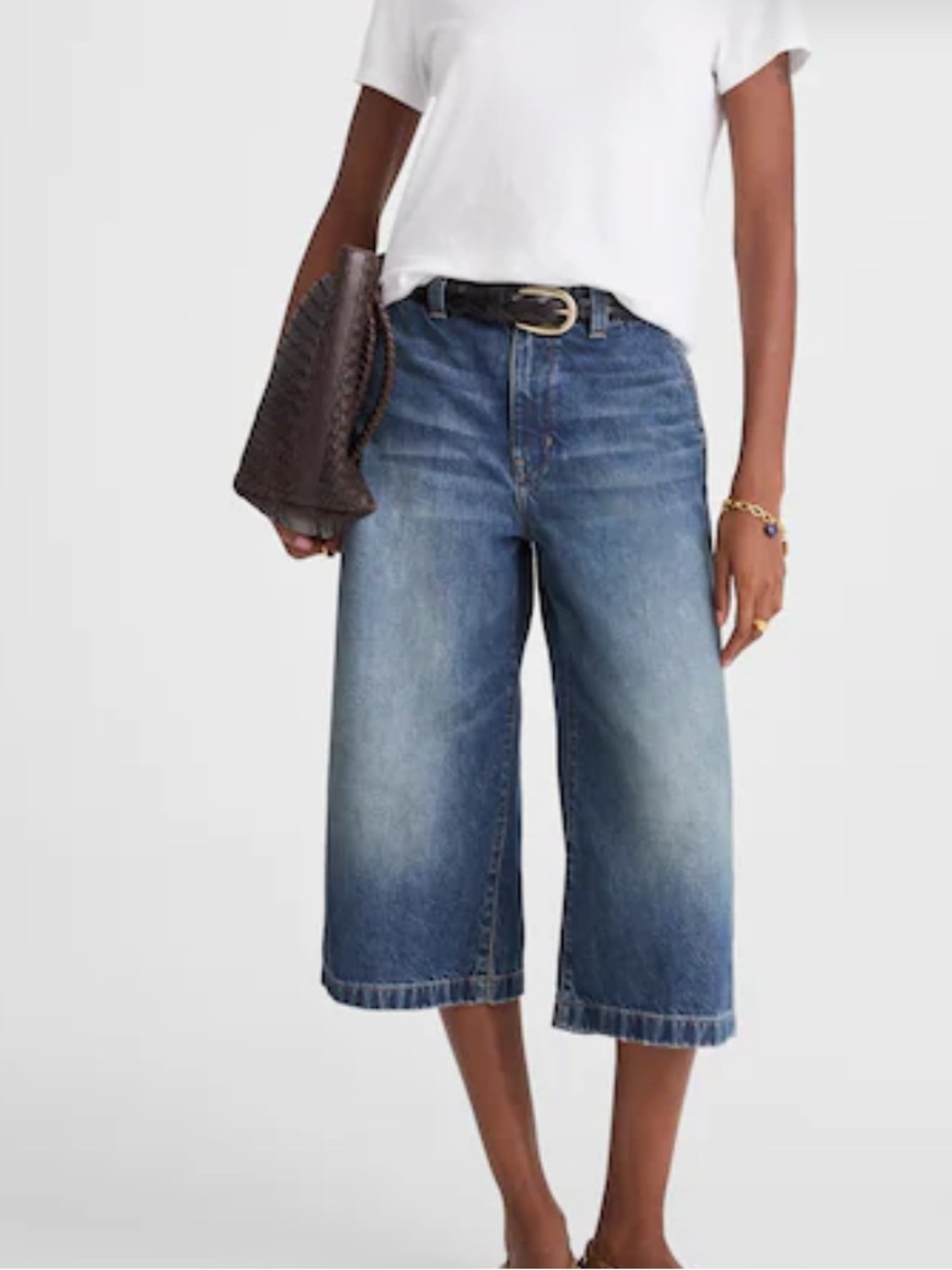 Madewell Denim Culottes Blue Denim Shorts - Classic Casual size 31 NWT